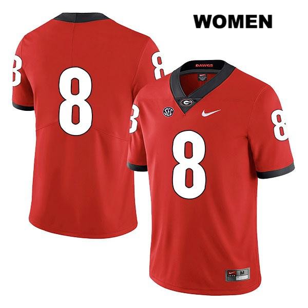 Georgia Bulldogs Women's Dominick Blaylock #8 NCAA No Name Legend Authentic Red Nike Stitched College Football Jersey URQ3856TC